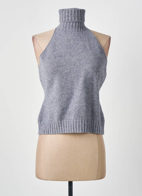 Pull col roulé gris CARTA LIBERA pour femme