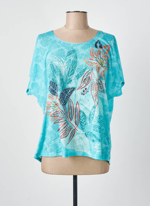 T-shirt bleu CHRISTINE LAURE pour femme