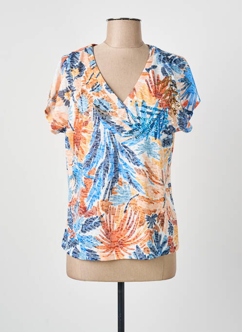 T-shirt bleu CHRISTINE LAURE pour femme