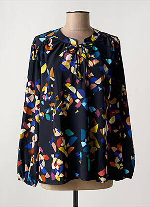 Blouse imprimé fantaisie manches longues bleu GRIFFON femme