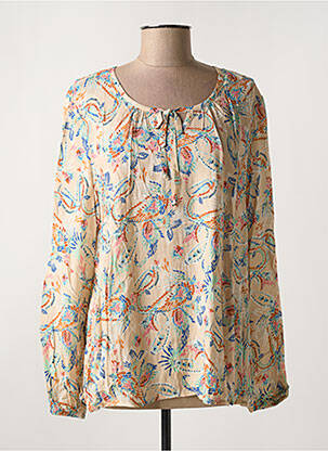 Blouse tissage popeline manches longues beige GRIFFON femme