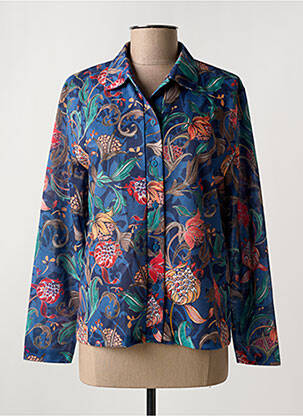 Chemisier coupe cintrée manches longues bleu GRIFFON femme