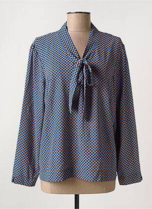Blouse imprimé fantaisie manches longues bleu GRIFFON femme
