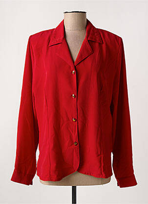 Chemisier coupe droite manches longues rouge GRIFFON femme