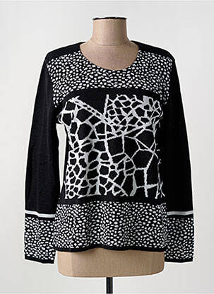 Pull coupe cintrée manches longues noir GRIFFON femme