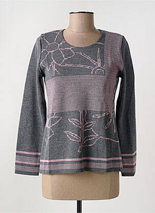 Pull coupe cintrée manches longues gris GRIFFON femme