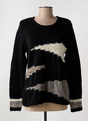 Pull coupe cintrée manches longues noir GRIFFON femme