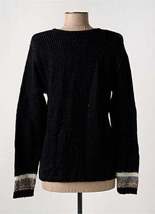 Pull coupe cintrée manches longues noir GRIFFON femme