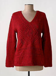 Pull coupe cintrée manches longues rouge GRIFFON femme