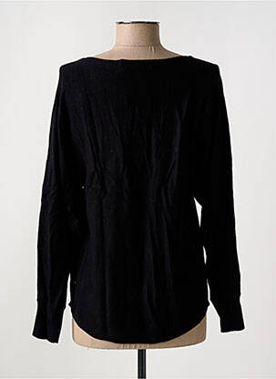 Pull coupe droite manches longues noir GRIFFON femme