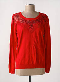 Pull coupe cintrée manches longues rouge GRIFFON femme