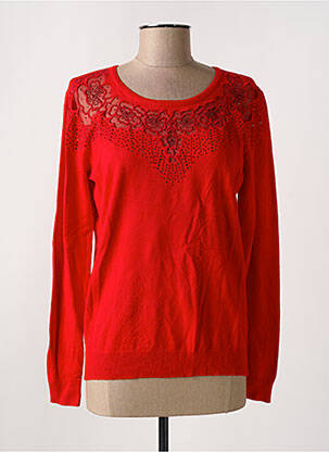 Pull coupe cintrée manches longues rouge GRIFFON femme