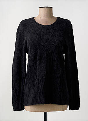 Pull coupe cintrée manches longues noir GRIFFON femme