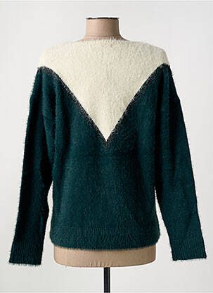 Pull coupe cintrée manches longues vert GRIFFON femme