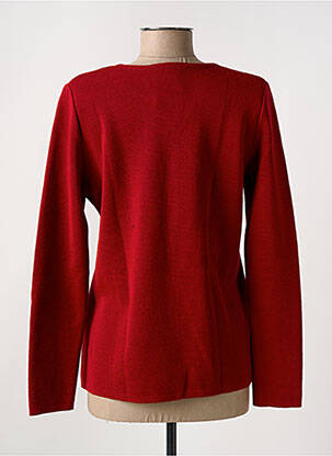Gilet manches longues col rond rouge GRIFFON femme