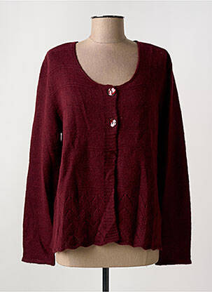 Gilet manches longues col rond violet GRIFFON femme