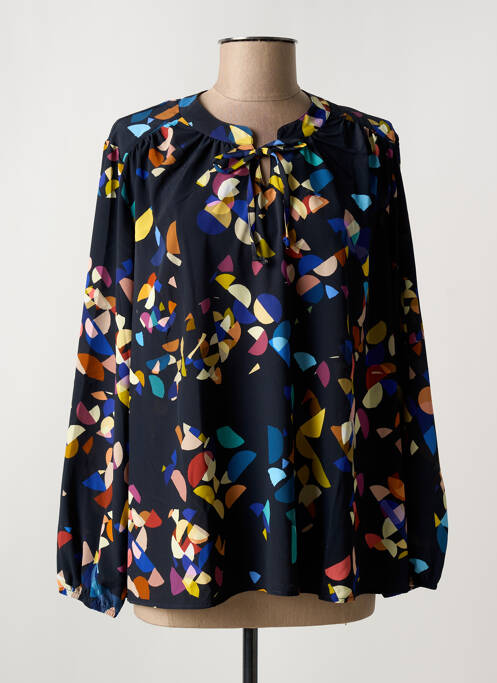 Blouse imprimé fantaisie manches longues bleu GRIFFON femme