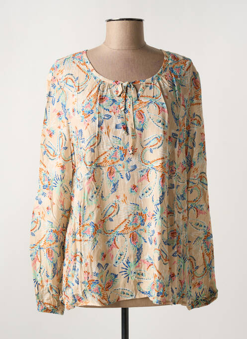Blouse imprimé fantaisie manches longues beige GRIFFON femme