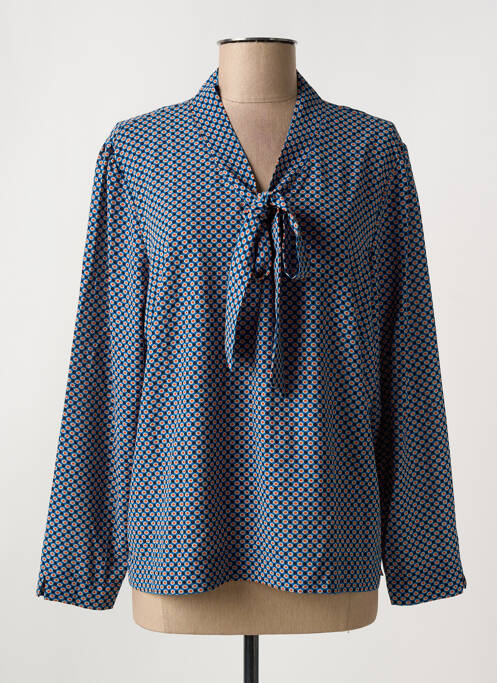 Blouse imprimé fantaisie manches longues bleu GRIFFON femme