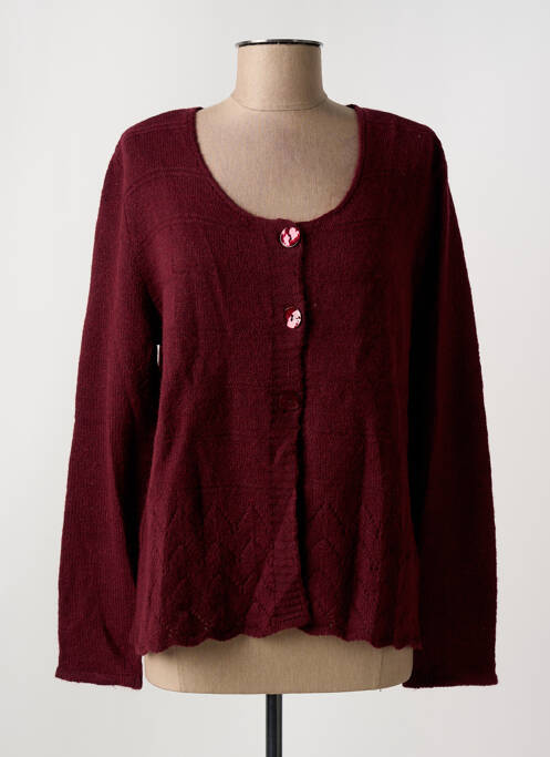 Gilet manches longues fermeture boutonnée sur le devant violet GRIFFON femme