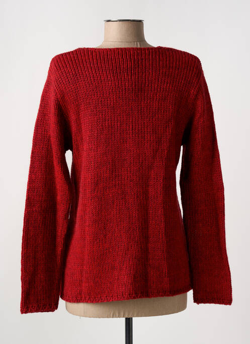 Pull coupe cintrée manches longues rouge GRIFFON femme
