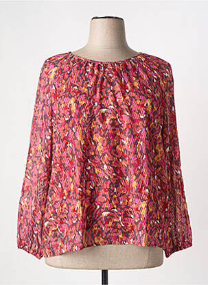 Blouse tissage popeline manches longues orange GRIFFON femme