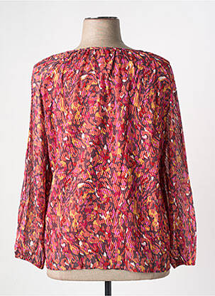 Blouse tissage popeline manches longues orange GRIFFON femme