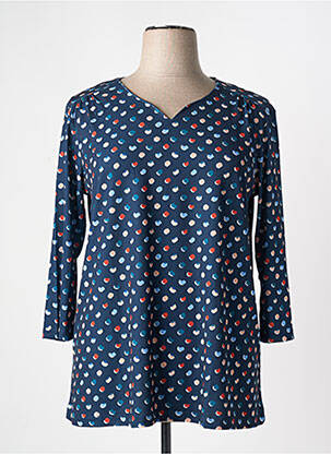 T-shirt manches 3/4 manches 3/4 bleu GRIFFON femme