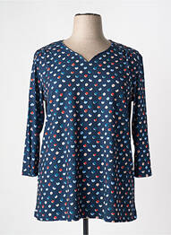 T-shirt imprimé fantaisie manches 3/4 bleu GRIFFON femme