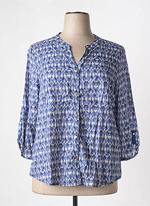 Chemisier imprimé fantaisie manches 3/4 bleu GRIFFON femme