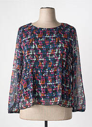 Blouse imprimé fantaisie manches longues bleu GRIFFON femme