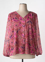 Chemisier tissage crêpe manches longues rouge GRIFFON femme