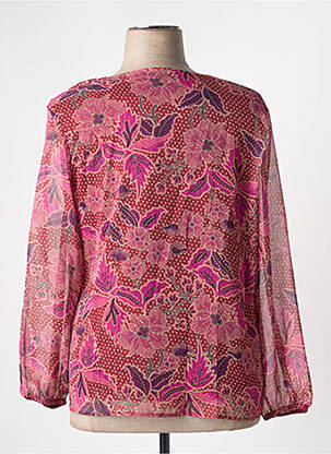 Chemisier tissage crêpe manches longues rouge GRIFFON femme