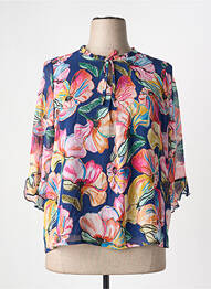 Blouse imprimé fleurs manches 3/4 bleu GRIFFON femme