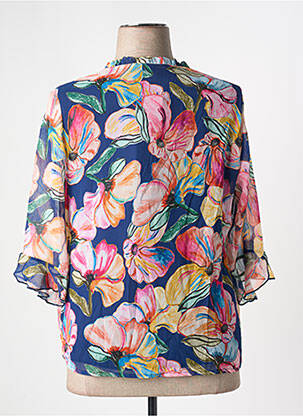 Blouse imprimé fleurs manches 3/4 bleu GRIFFON femme