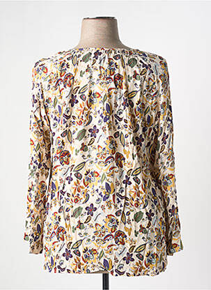 Blouse tissage popeline manches longues beige GRIFFON femme