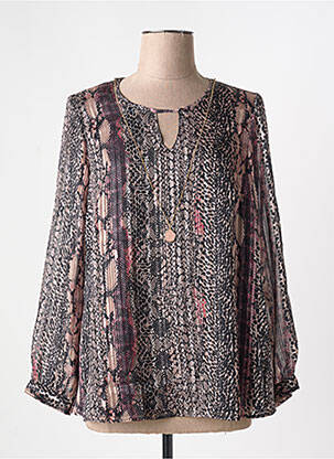 Blouse col rond manches longues noir MERI & ESCA femme