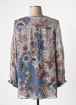 Blouse imprimé fantaisie manches longues beige MERI & ESCA femme