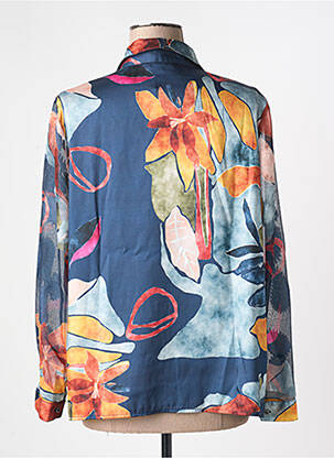 Chemisier imprimé fantaisie manches longues bleu GREGORY PAT femme