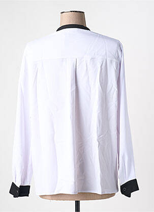 Blouse poignets boutonnés avec fente manches longues blanc GREGORY PAT femme