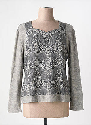 Pull coupe cintrée manches longues gris GUY DUBOUIS femme