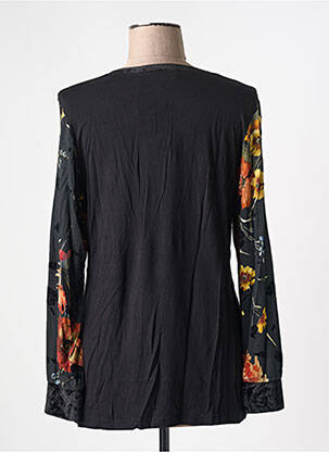 T-shirt manches longues manches longues noir QUATRE VINGT JOURS femme