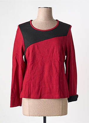 T-shirt stretch manches longues rouge GUY DUBOUIS femme