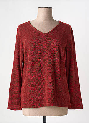 Pull coupe cintrée manches longues orange GUY DUBOUIS femme