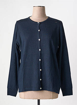 Gilet manches longues fermeture boutonnée sur le devant bleu QUATRE VINGT JOURS femme