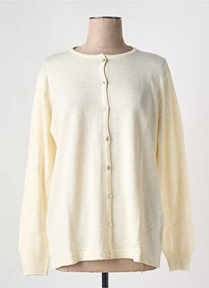 Gilet manches longues col rond beige QUATRE VINGT JOURS femme