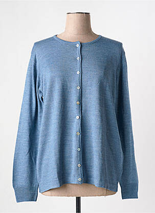 Gilet manches longues fermeture boutonnée sur le devant bleu QUATRE VINGT JOURS femme