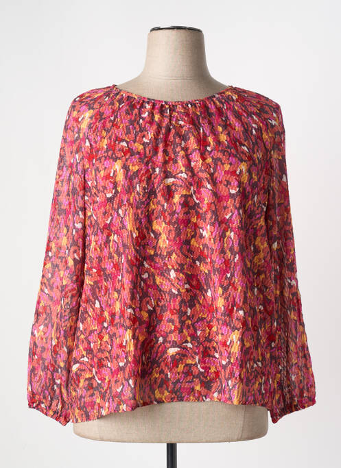 Blouse tissage popeline manches longues orange GRIFFON femme