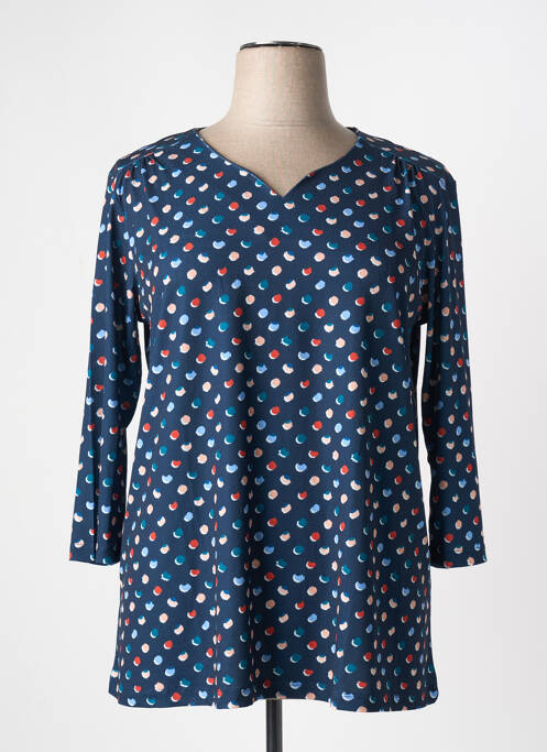 T-shirt imprimé fantaisie manches 3/4 bleu GRIFFON femme