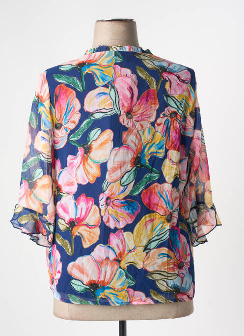 Blouse imprimé fleurs manches 3/4 bleu GRIFFON femme